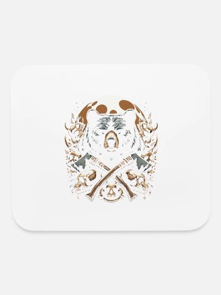 scary bear - Mouse pad Horizontal - white - Front