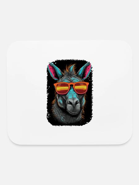 Donkey Art Funky Animal Summer Style Sunglasses - Mouse pad Horizontal - white - Front