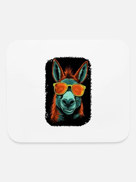 Donkey Art Funky Animal Summer Style Sunglasses - Mouse pad Horizontal - white - Front