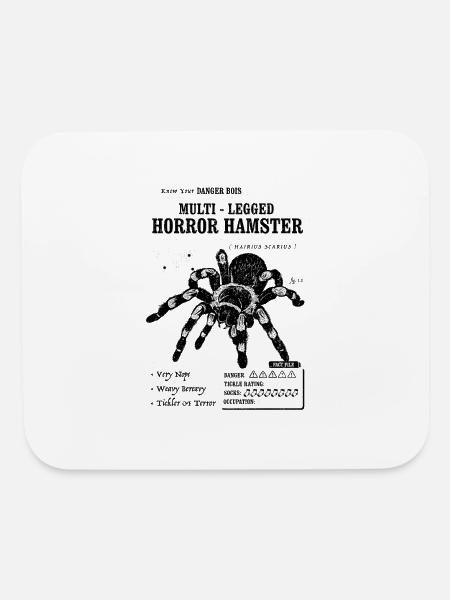 Multi-Legged Horror Hamster Funny Tarantula graphi - Mouse pad Horizontal - white - Front