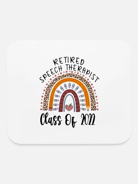 Speech Therapist Class Of 2022 Leopard Rainbow - Mouse pad Horizontal - white - Front