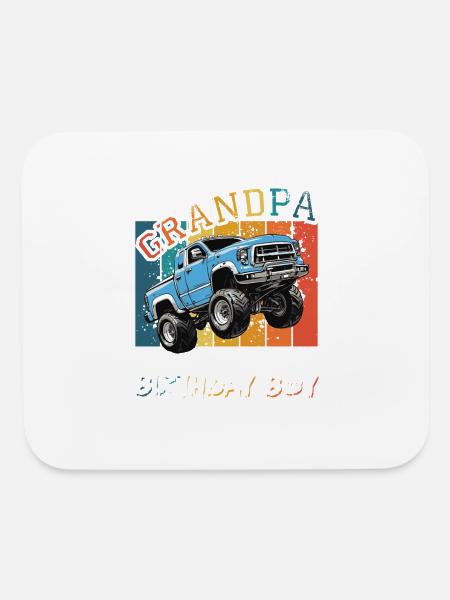 Grandpa of the Birthday Boy Monster Truck Party - Mouse pad Horizontal - white - Front