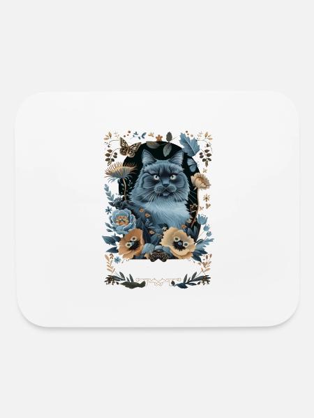 Russian Blue Cat - Mouse pad Horizontal - white - Front