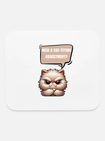 "NEED A CAT-TITUDE ADJUSTMENT?" GRUMPY CAT LOVERS - Mouse pad Horizontal - white - Front