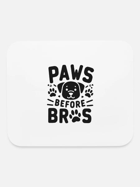 Paws Before Bros - Mouse pad Horizontal - white - Front