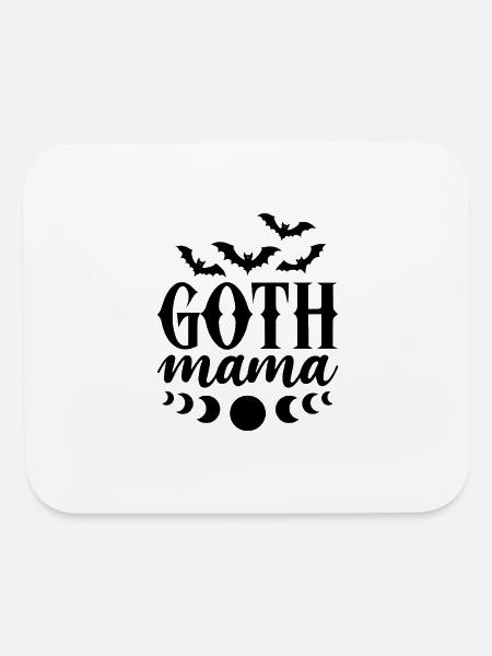 GOTH Mama with Bats and Moon - Mouse pad Horizontal - white - Front