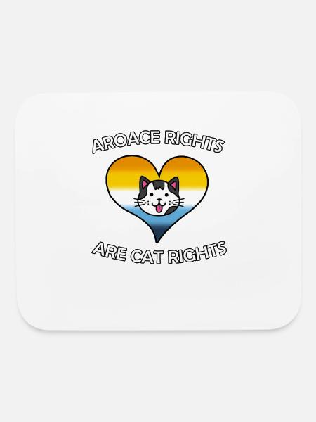 Aroace Rights Are Cat Rights - Mouse pad Horizontal - white - Front