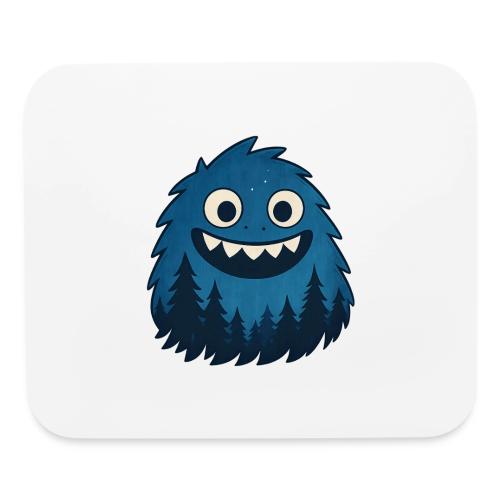 Whimsical Blue Forest Monster – Cute Cartoon Night - Mouse pad Horizontal