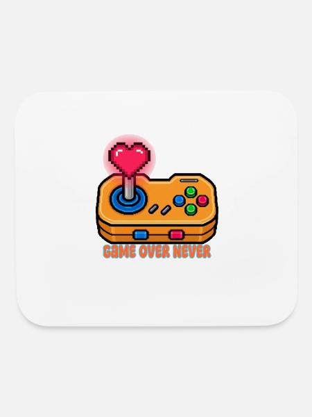 Game Over Never Pixel Joystick T-shirt - Mouse pad Horizontal - white - Front