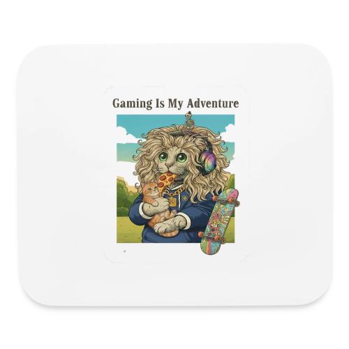 Gaming Cat Adventure: Pizza & Skates - Mouse pad Horizontal