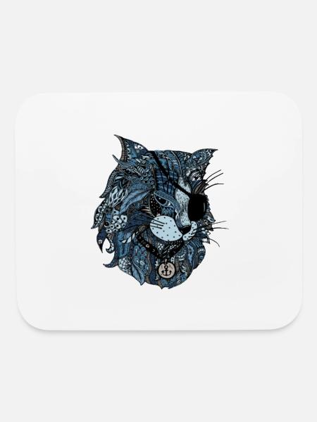 blue cat - Mouse pad Horizontal - white - Front