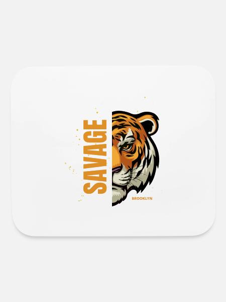 tiger - Mouse pad Horizontal - white - Front