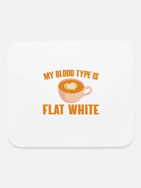 Funny Flat White Coffee Lover Design - Mouse pad Horizontal - white - Front