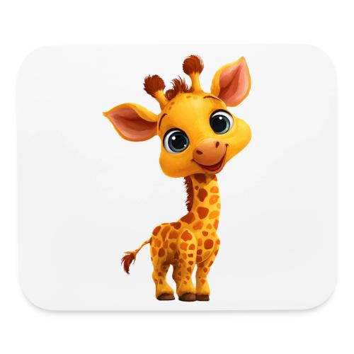 Adorable Cartoon Baby Giraffe with Big Eyes - Mouse pad Horizontal