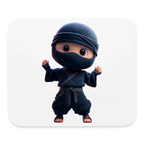 Cute Cartoon Ninja Toddler in Fight Pose - Mouse pad Horizontal
