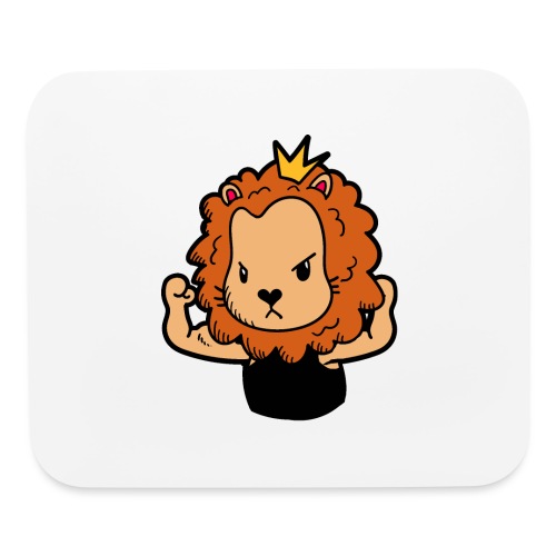 Cute Strong Lion Flexing Muscles - Mouse pad Horizontal