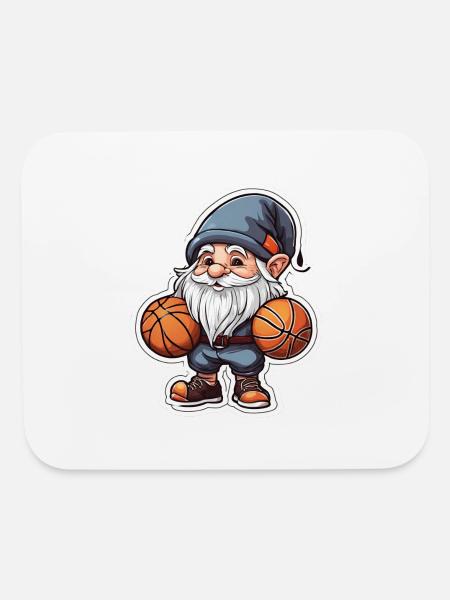 Gnome Basketball - Mouse pad Horizontal - white - Front