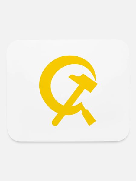 Hammer and sickle - Mouse pad Horizontal - white - Front