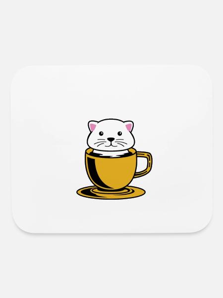 Kit-tea Cat Person Gift - Mouse pad Horizontal - white - Front