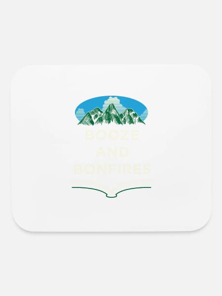 Booze and Bonfires Camping Beer Lover Camper Drink - Mouse pad Horizontal - white - Front