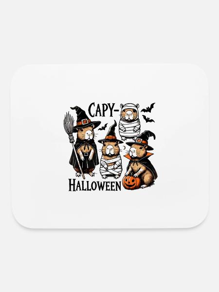 Adorable Spooky Capybara Halloween Costume - Mouse pad Horizontal - white - Front