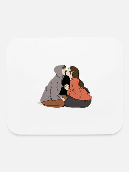 romantic kiss - Mouse pad Horizontal - white - Front