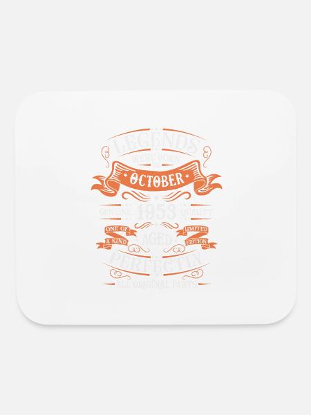 October 1953 - Birthday in October - Mouse pad Horizontal - white - Front