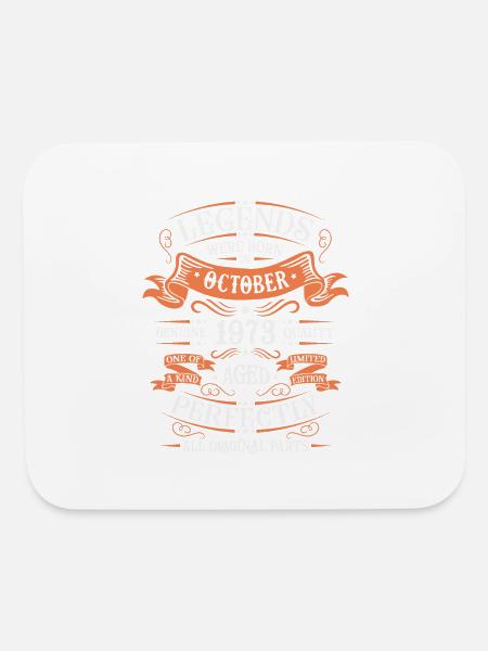October 1973 - Birthday in October - Mouse pad Horizontal - white - Front