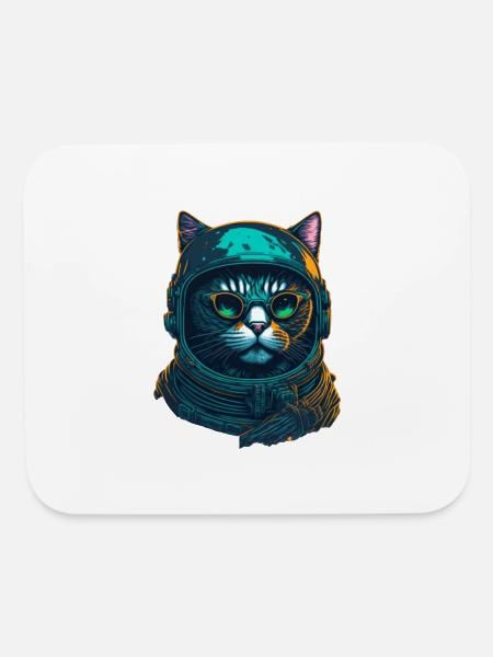 Cat Astronaut Digital Art - Mouse pad Horizontal - white - Front