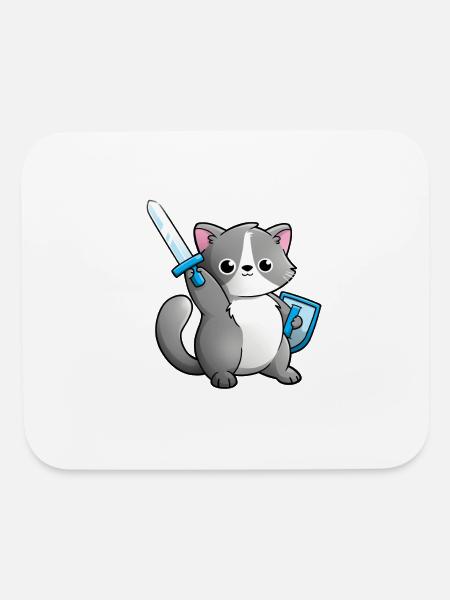 Level Up Cat - Mouse pad Horizontal - white - Front