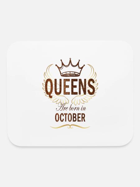 Queens are born in October - Mouse pad Horizontal - white - Front