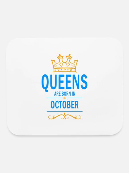 Queens are born in October - Mouse pad Horizontal - white - Front