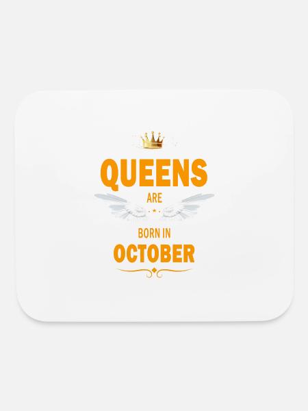 Queens are born in October - Mouse pad Horizontal - white - Front