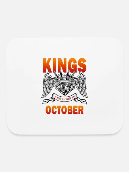 Kings are born in October - Mouse pad Horizontal - white - Front