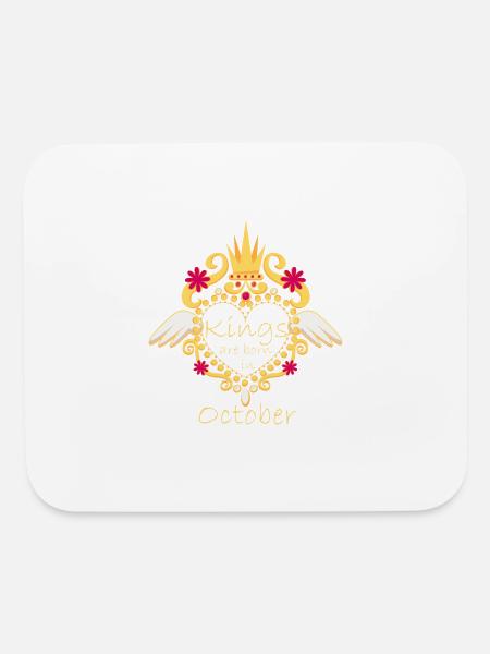 Kings are born in October - Mouse pad Horizontal - white - Front