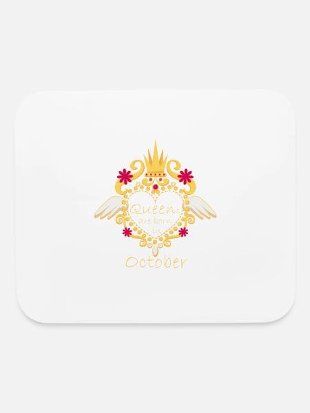 Queens are born in October - Mouse pad Horizontal - white - Front