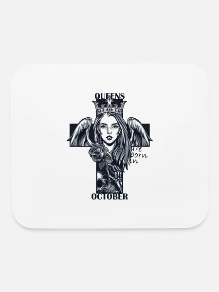 Queens are born in October - Mouse pad Horizontal - white - Front