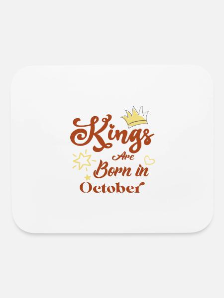 Kings are born in October - Mouse pad Horizontal - white - Front