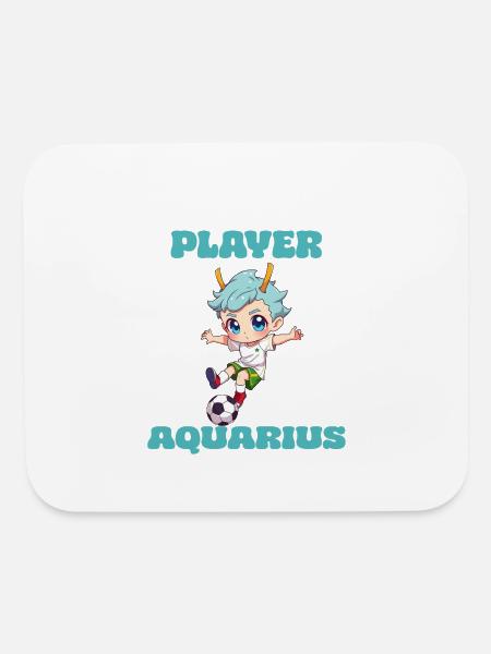 player aquarius - zodiac sign soccer football game - Mouse pad Horizontal - white - Front