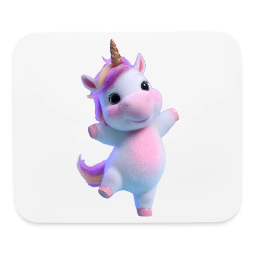 Cute Cartoon Unicorn Dancing Joyfully - Mouse pad Horizontal