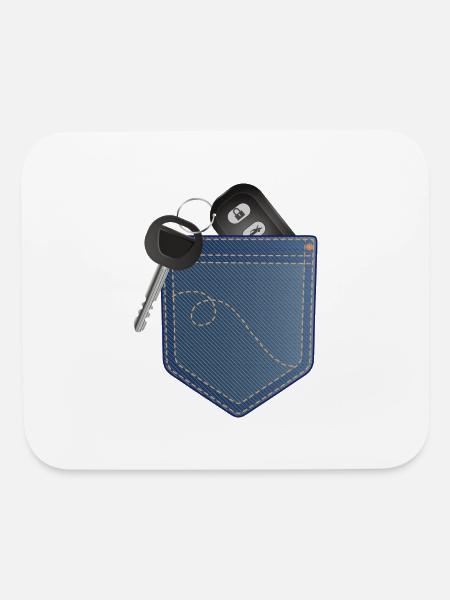 Car key with remote control in your pocket - Mouse pad Horizontal - white - Front