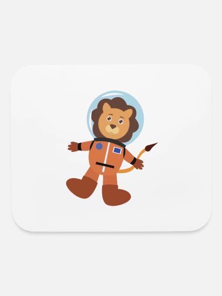 Lion In Space Suit - Mouse pad Horizontal - white - Front