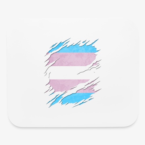 Transgender Pride Flag Ripped Reveal - Mouse pad Horizontal