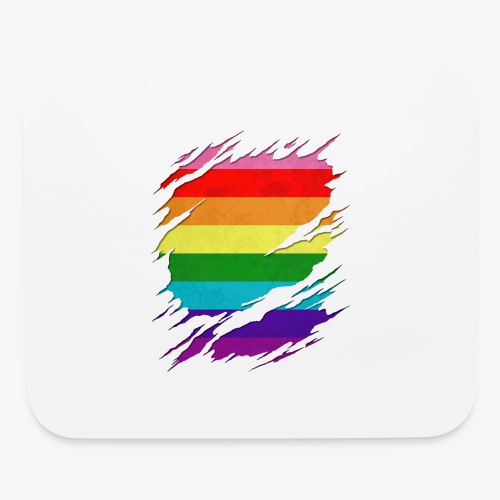 Original Gilbert Baker LGBT Gay Pride Flag Ripped - Mouse pad Horizontal