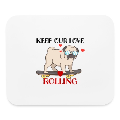 Pugg love valentines design - Mouse pad Horizontal