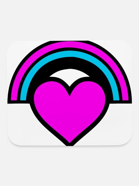 Rainbow Heart Icon - Mouse pad Horizontal - white - Front