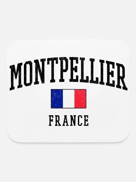 Montpellier France Flag City Design - Mouse pad Horizontal - white - Front