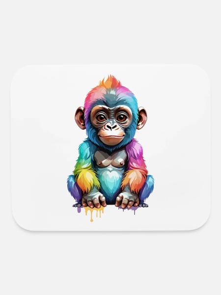 Fun gorilla - Mouse pad Horizontal - white - Front