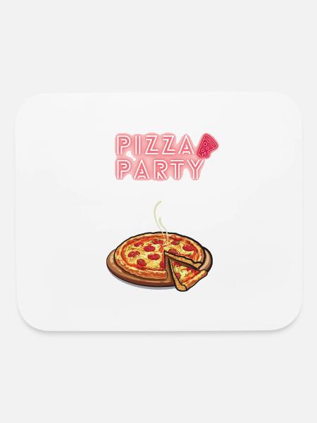 Soirée pizza - Tapis de souris - blanc - Devant