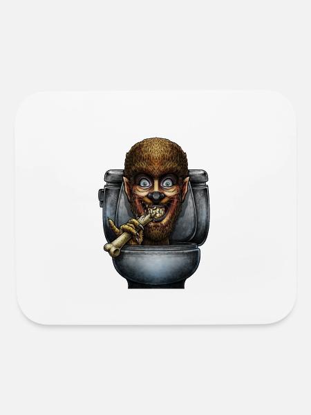 Horror toilet Monster #12 - Mouse pad Horizontal - white - Front